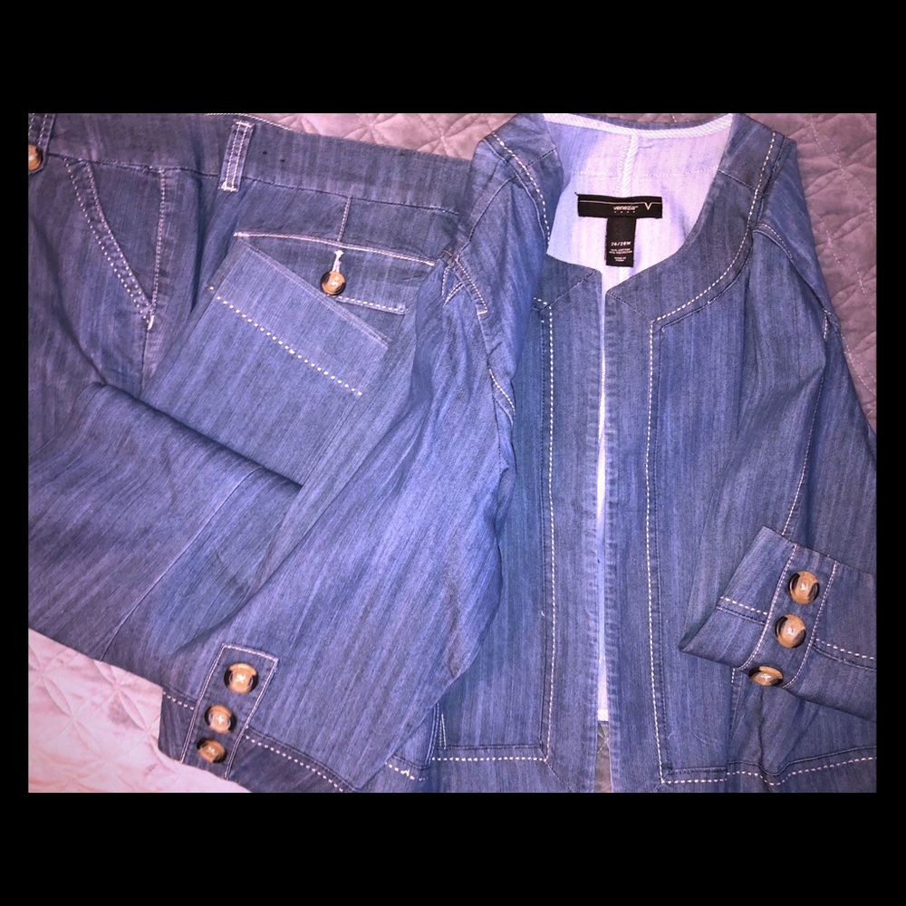Nice Blue denim suit- plus size